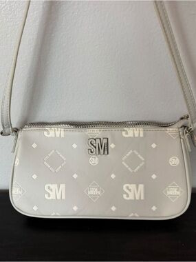 Steve Madden Cream SM Logo Shoulder Bag